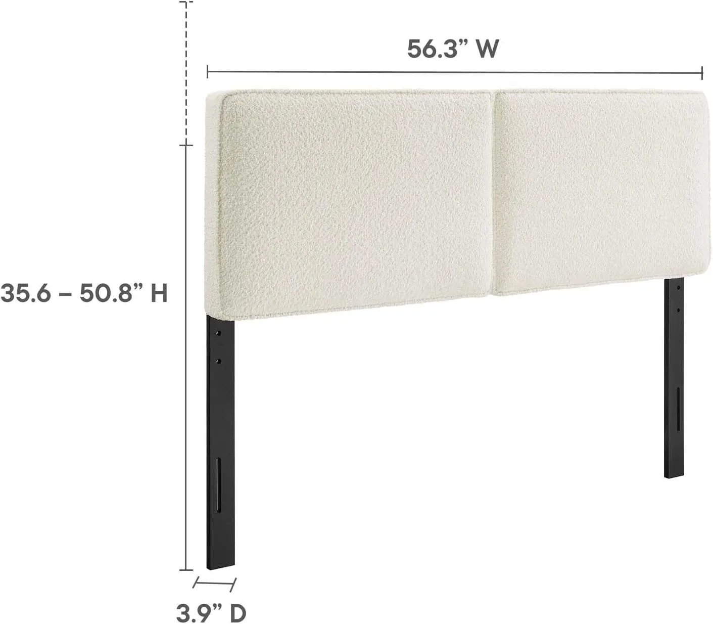 Modway Lindee Full Size Upholstered Headboard with Tan Vegan Leather - Modern Faux Leather Full Headboard with Height-Adjustable Mounting Positions - Padded Pillow Style