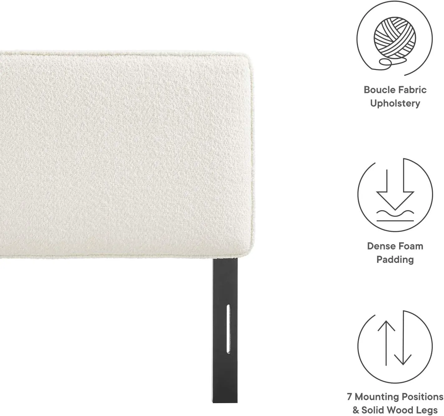 Modway Lindee Full Size Upholstered Headboard with Tan Vegan Leather - Modern Faux Leather Full Headboard with Height-Adjustable Mounting Positions - Padded Pillow Style