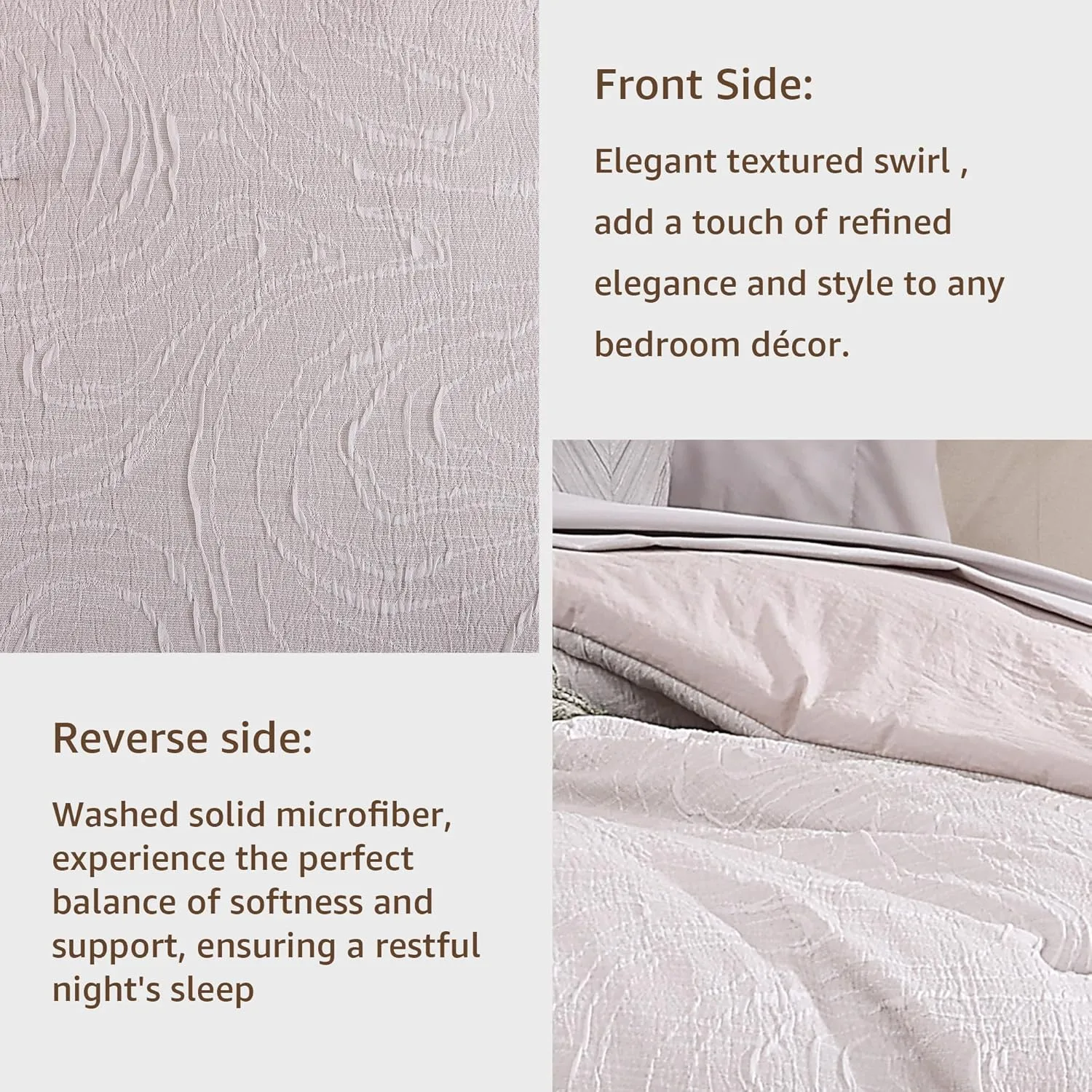 Monbix Jacquard Full Size Comforter Sets, 7 Pieces Pebble Marble Farmhouse Bedding Set, All Season Bed in a Bag with Comforter, Sheets, Pillowcases & Shams (Full, 80''x90'')