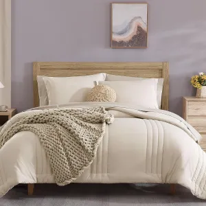 Monbix King Size Comforter Set - 7 Pieces Bed in a Bag King, Apricot Beige Bedding Sets with Comforter, All Seasons Down Alternative Comforter Bed Set with Sheets, Pillowcases & Shams