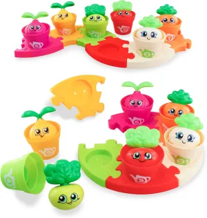 Montessori Learning Toys for Toddlers 1 2 3 Years Puzzle & Plant Flower Pots Set, Color Sorting Matching Stacking Cups Toys Nesting Toddler 1-3, Birthday Gifts 2 Year Old