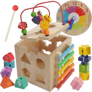 Montessori Mama Baby Activity Cube Montessori Toys for 1 Year Old   Learning Toy for 1  Year Old Activity Center for Baby, Toddler Educational Toys for 12-18 Months, 1st Birthday Girl Gifts Boys