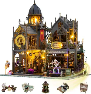 Mostop DIY Miniature House Kit - Magic Wooden Dollhouse Miniature Kits - Tiny House Model with LED Light - Mini House Building Kit for Adults Teens - Creative Craft Birthday Gift Home Decor
