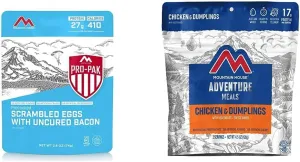 Mountain House Scrambled Eggs with Bacon Pro-Pak   Mountain House Chicken & Dumplings Freeze Dried Backpacking & Camping Food