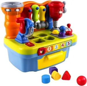 Musical Workbench Toy for One Year Old Toddler Boys, Baby Pretend Play Tool Set, Infant Shape Sorter Activities, Kids Pounding Game, 1st Birthday Gifts for 12 18 24 Months Girls Age 1 2 3