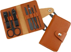 Nail Clippers Kit 7-Piece Nail Clipper Set Complete Set of Household Nail Clippers Manicure and Beauty Tools Portable Nail Clipper Set Manicure Pedicure Kit(Brown)