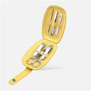 Nail Clippers Set Nail Clippers,Mini Manicure Set Nail Clipper Set 6 in 1 Stainless Steel Pedicure Care Grooming Kit ?with Portable Travel Case Pedicure Tools for Feet(Yellow)