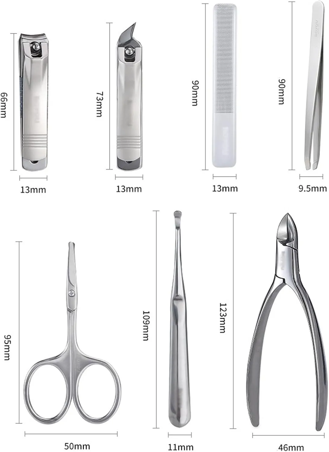Nail Clippers Set, Portable Nail Clipper Set, 7 Pieces Pedicure Grooming Kit for Men Women, Sharp Finger&Toe Nail Tool, Personal Care Manicure Kit with Leather Case,Personal Care Set(Green)