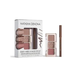 Natasha Denona BABY I NEED A NUDE EYE KIT - Baby Eyeshadow Palette & Macro Tech Eye Crayon Kit   Bonus Premium Korean Sheet Masque with Collagen