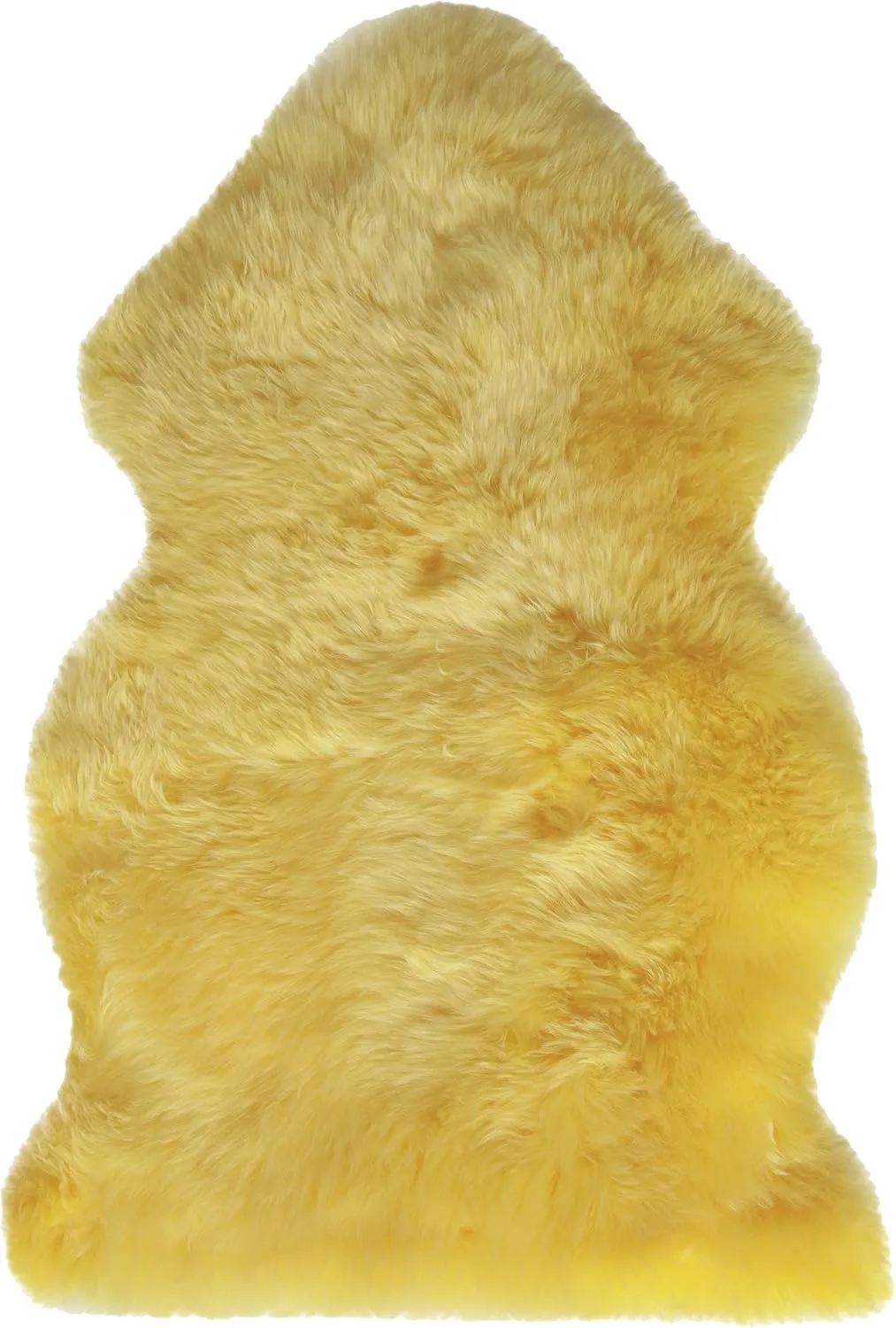 Natural Milan Genuine Sheepskin Area Rugs with Thick and Lush Pile, Fluffy Sheep Fur Rug with Anti-Skid Backing for Bedroom Living Room, Single Pelt, Canary 2 ft x 3 ft