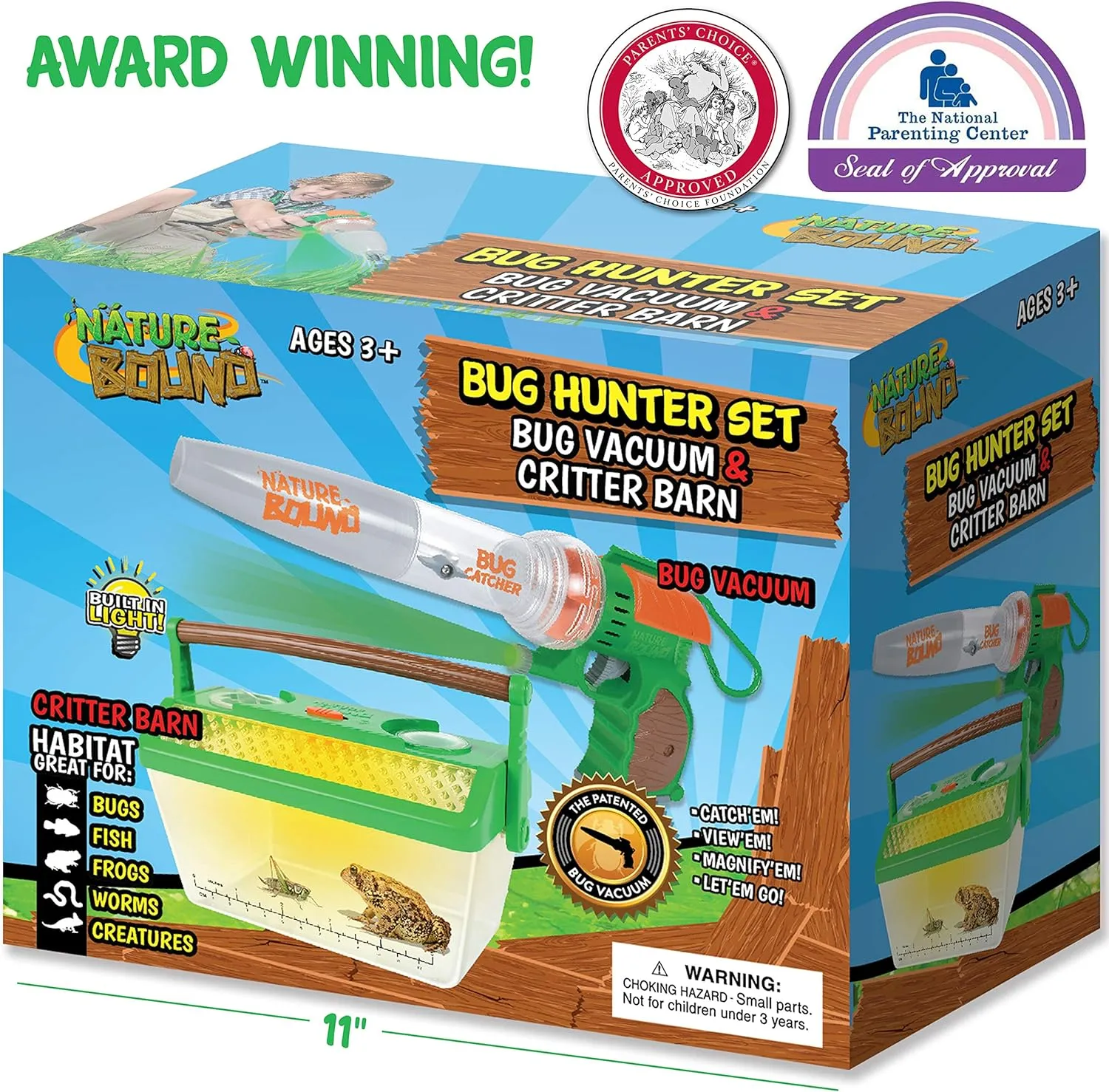 Nature Bound Bug Catcher Vacuum with Light Up Critter Habitat Case | Eco-Friendly Exploration Toys Gifts for Boys Girls | Complete Kit for Kids Includes Vacuum and Cage | Outdoor Toys for Kids |