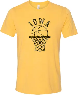 NCAA Retro Basketball Hoop, Team Color Canvas Triblend T Shirt, College, University