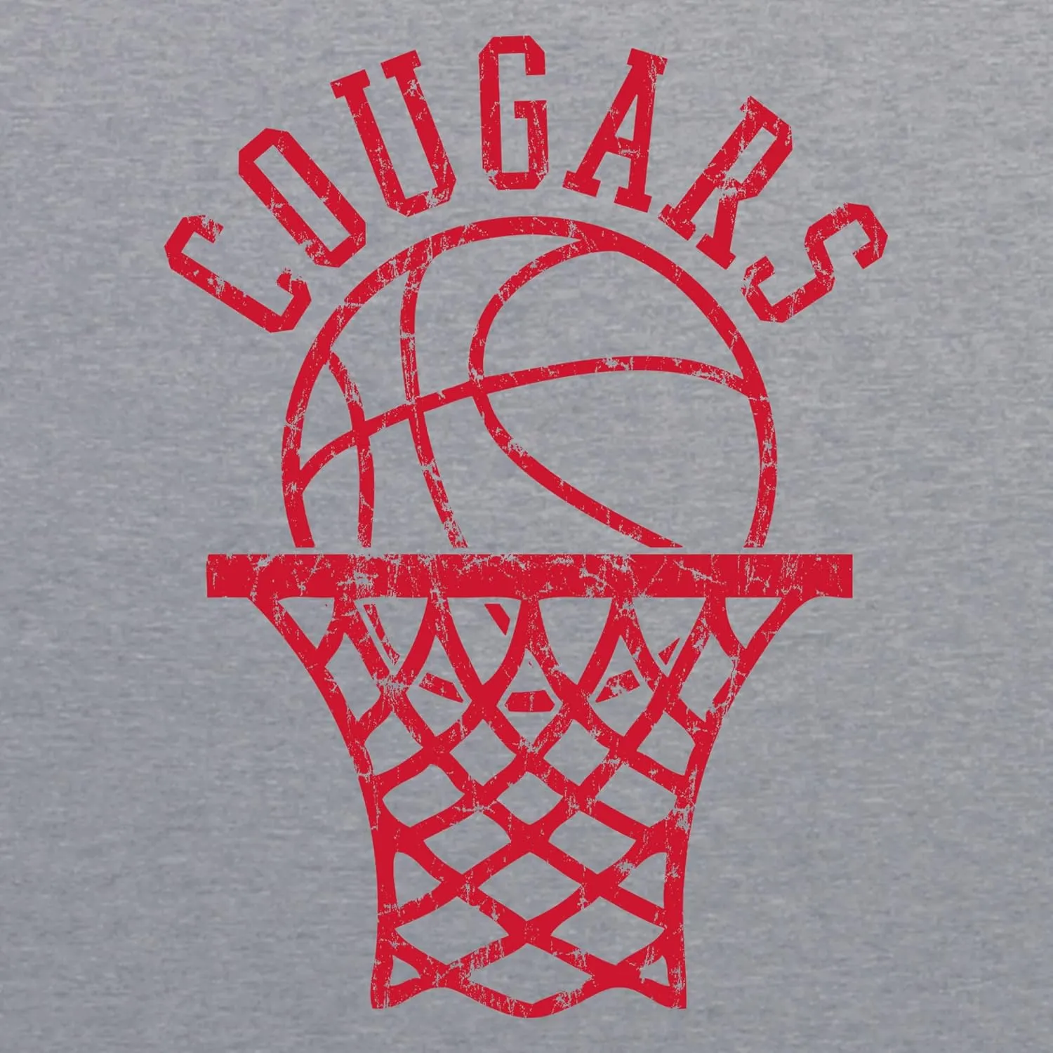 NCAA Retro Basketball Hoop, Team Color Canvas Triblend T Shirt, College, University