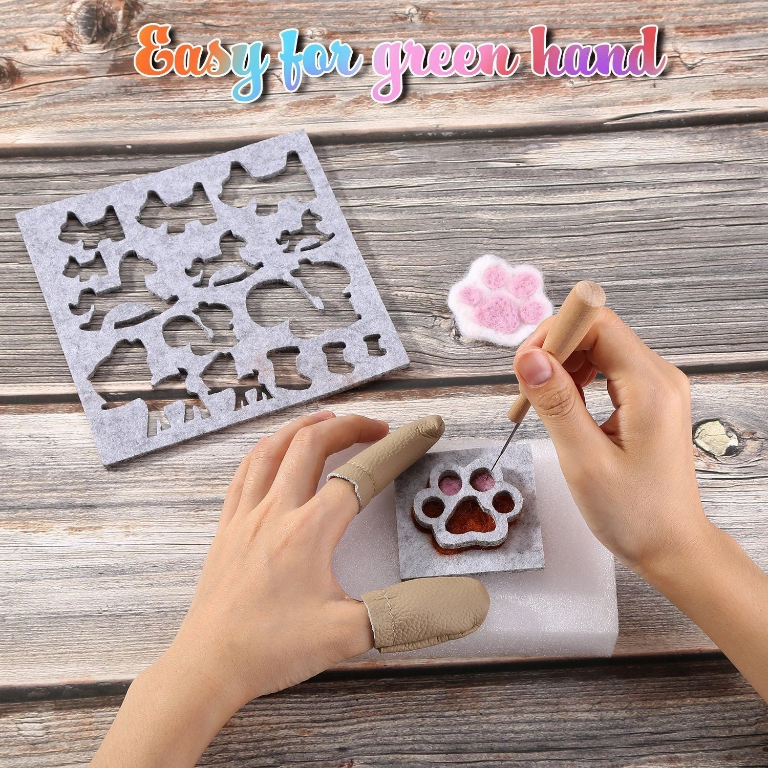 Needle Felting Kit with 24 Colors Wool