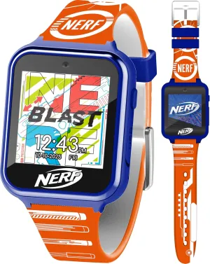 NERF Kids Smartwatch – Interactive Touchscreen with Games, Camera, Step Tracker & Voice Recorder – 10 Watch Faces & Wallpapers – Adjustable Fit for Wrist Sizes 5.5"-8"