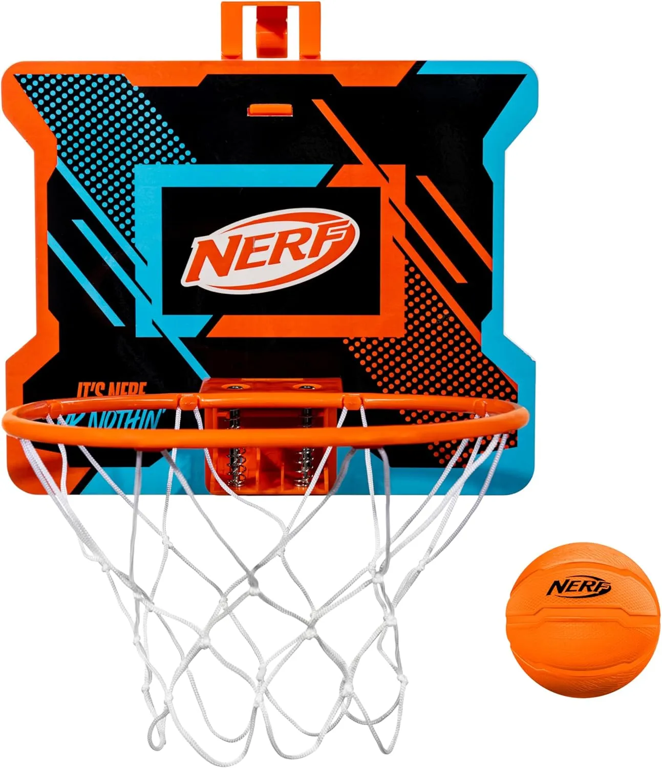 NERFOOP Slam Mini Basketball Hoop Set - Pro Hoop Mini Basket Set with NERF Foam Basketball - Spring Loaded Rim Great for Dunking - Perfect Bedroom   Office Accessory
