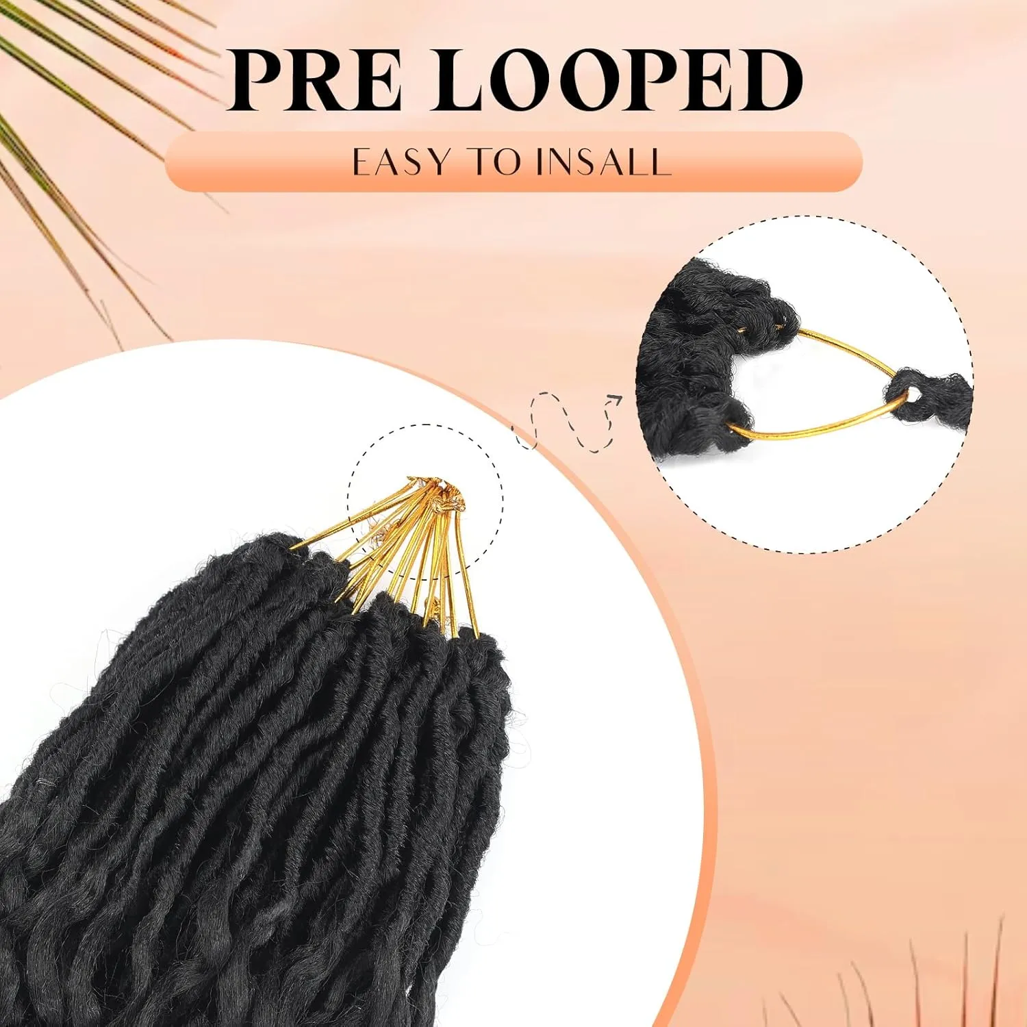 New Goddess Locs Crochet Hair for Black Women - 8 Packs 18 Inch Faux Locs Crochet Hair with Deep Wave Curly Ends | Soft Synthetic Pre-Looped Loose Wavy Braids | Lightweight & Natural Look (18",1B#)