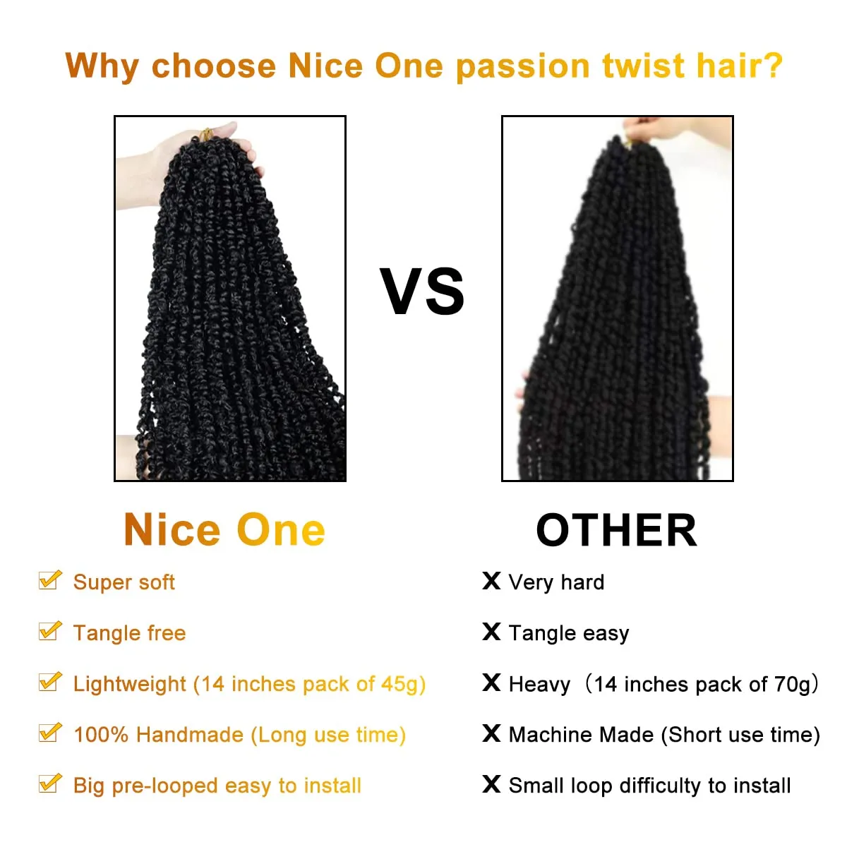 Nice One Pre-Twisted Passion Twist Hair 14 Inch, 112 Strands Short Passion Twist Crochet Hair for Women 8 Packs Ombre Brown Pre-Looped Passion Twists Braiding Synthetic Hair Extensions (14inch,T30#)