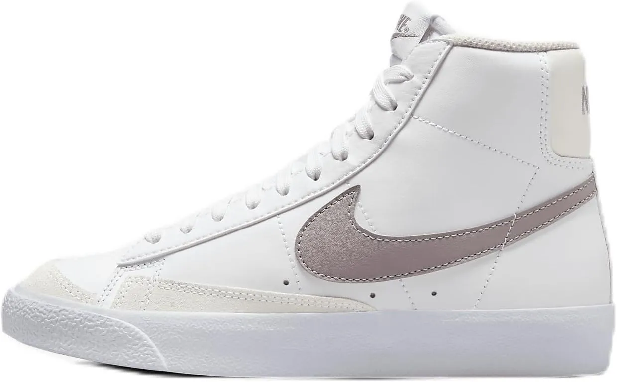 Nike Blazer Mid '77 Big Kids' Shoes (DA4086-121, White/Phantom/Light Violet Ore) Size 5.5