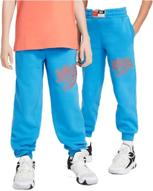 Nike Culture of Basketball Big Kids' Fleece Basketball Pants (HF8163-435, Light Photo Blue/Bright Crimson)