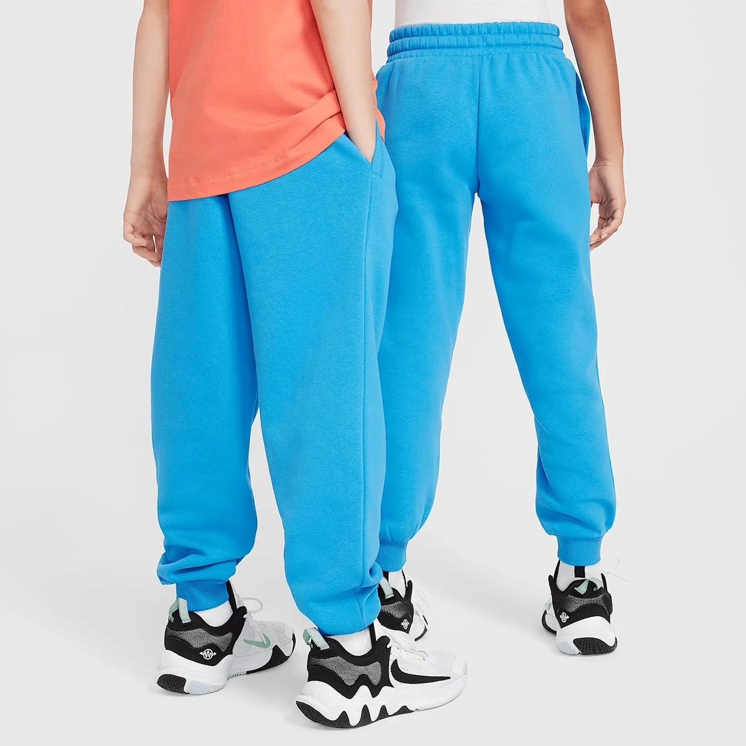 Nike Culture of Basketball Big Kids' Fleece Basketball Pants (HF8163-435, Light Photo Blue/Bright Crimson)