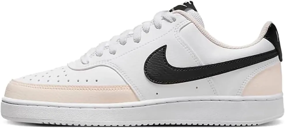 NIKE Womens Court Vision LO Casual Shoes Adult FD0285-100 (White/Black-Light Soft P), Size 7