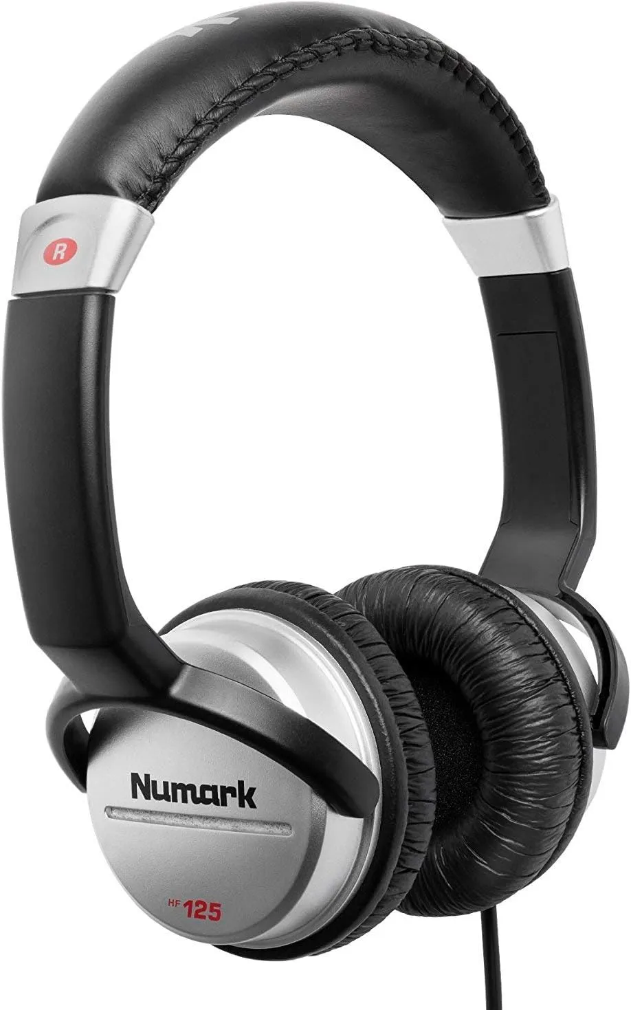Numark HF125 | Ultra-Portable Professional DJ Headphones With 6ft Cable, 40mm Drivers for Extended Response & Closed Back Design for Superior Isolation, Silver, Оne Расk