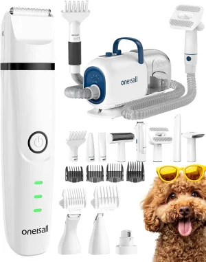 oniesall Dog Grooming Kit, BM1 Dog Vacuum, Dryer, Clippers, Paw Trimmer and Nail Grinder