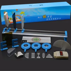 Optical Experiment Box Physical Optical Learning Instruments Portable Optical Experiment Kit Optical Bench Optical Glass Concave-Convex Lens