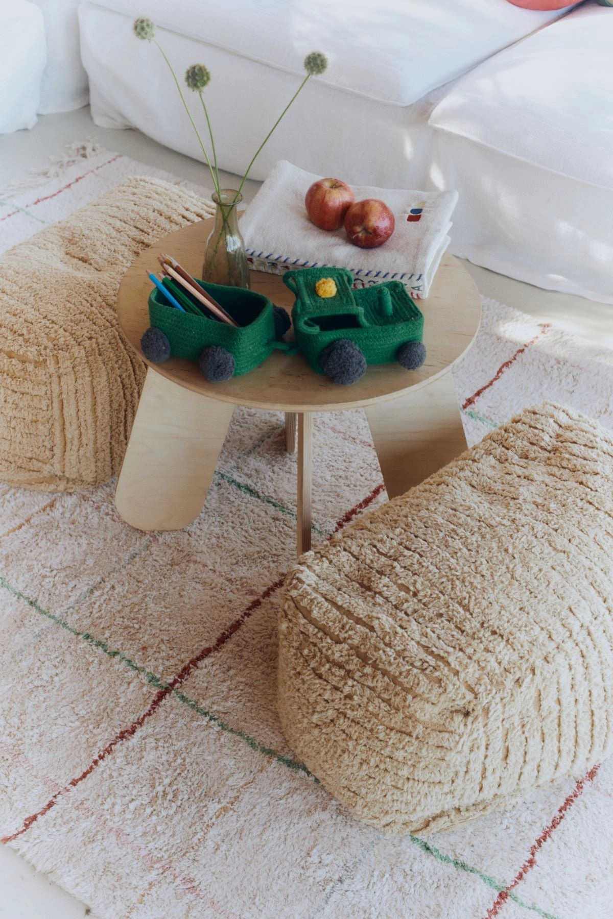 Organic Cotton Haystack Pouf Cushion