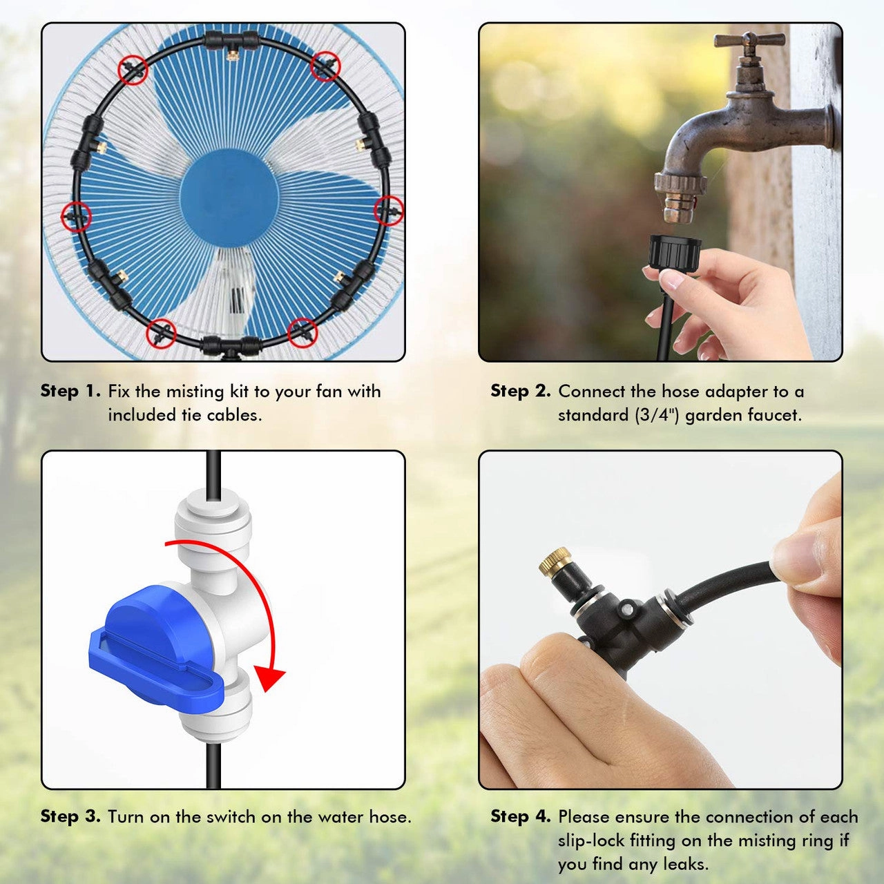 Outdoor Portable Misting Fan Kit