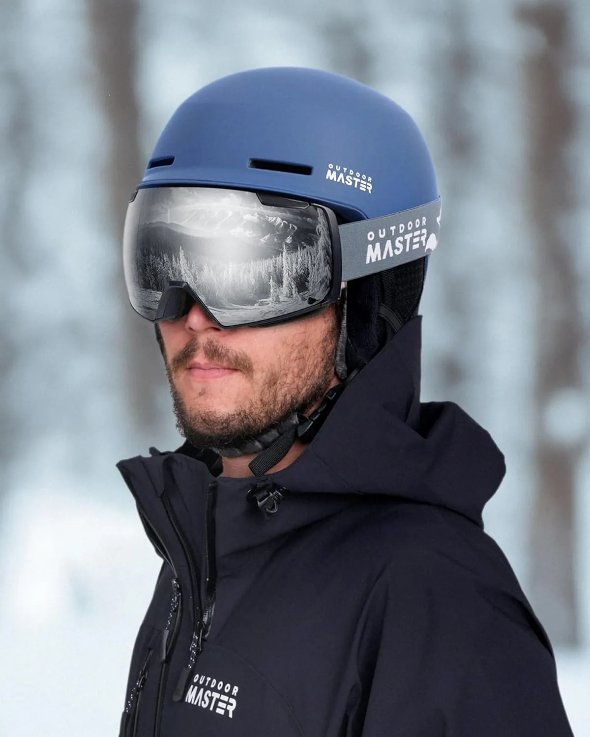 OutdoorMaster Kudu Ski Helmet, Snowboard Helmet for Men & Women - Adjustable Fit, Durable PC Shell & Shock-Absorbing EPS Core - Snow Sport Helmet for Adults & Youth