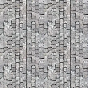 Pack of 5 Dolls House Miniature Bright Used Grey Granite Cobblestones Paper