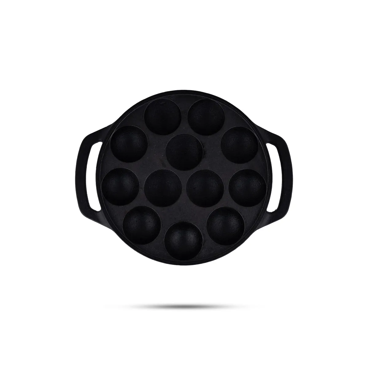 Paniyaram Pan With Lid - 8 Inches | Cast Iron Pan/ Unniyappam Pan for Home/ 2.965 Kgs Approx
