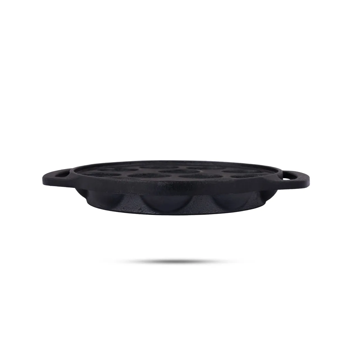 Paniyaram Pan With Lid - 8 Inches | Cast Iron Pan/ Unniyappam Pan for Home/ 2.965 Kgs Approx
