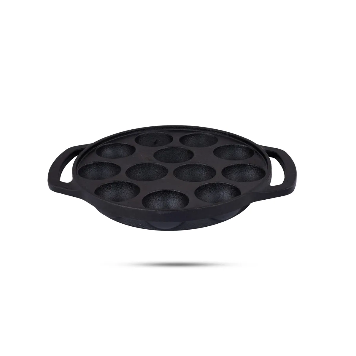 Paniyaram Pan With Lid - 8 Inches | Cast Iron Pan/ Unniyappam Pan for Home/ 2.965 Kgs Approx