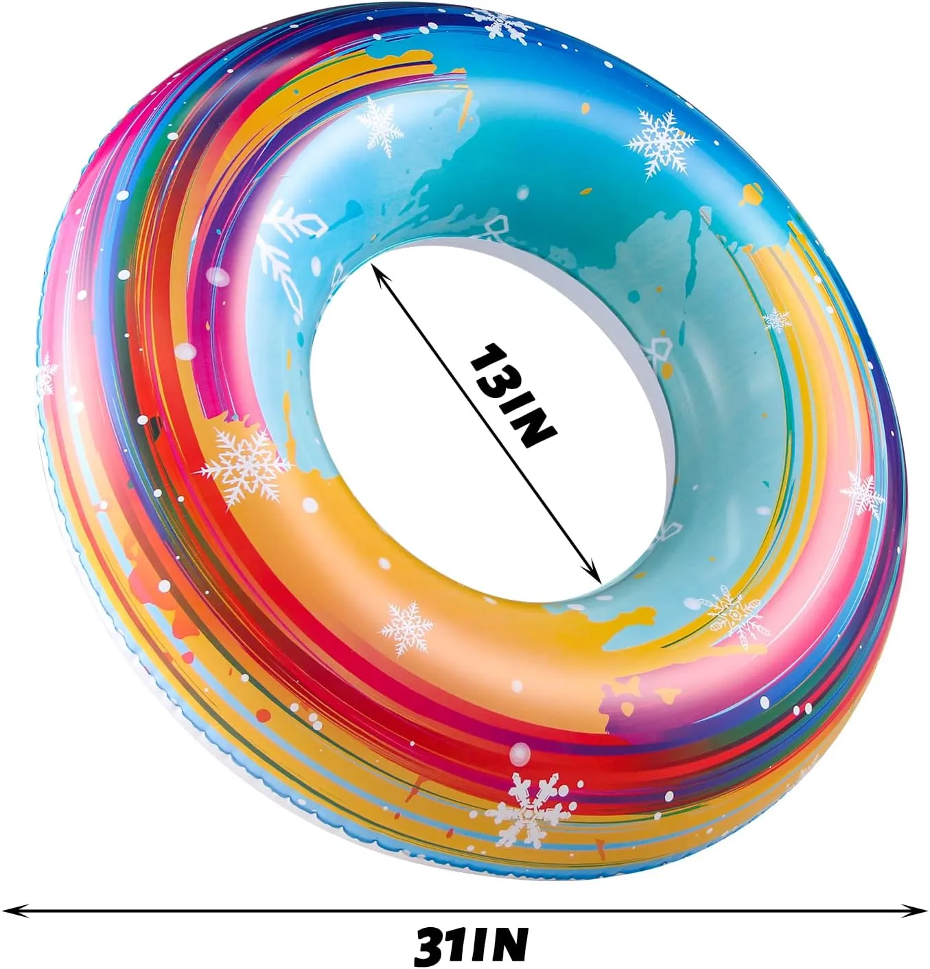 Parentswell 6PCS Big Pool Floats Tubes: Inflatable Pool Floats Swimming Rings with Beach Balls - Brightly Colored Pool Floaties Party Toys, Pool Toys for Kids Adults