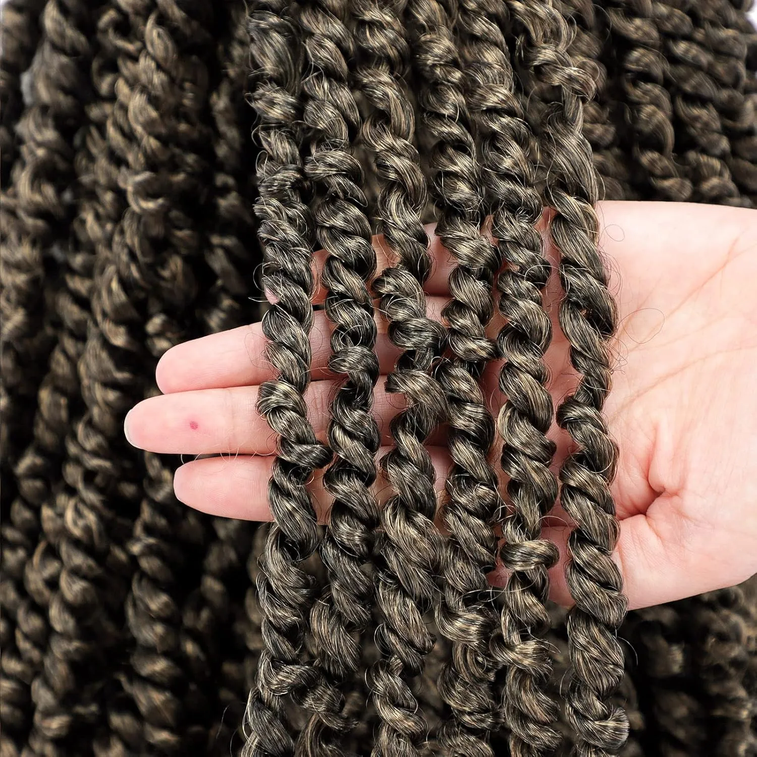 Passion Twist Crochet Hair 10 Inch Pre-twisted Passion Twist Crochet Braids for Women Kids Pre-looped Short Curly Crochet Hair Bohemian Synthetic Hair Extensions 8 packs 1B/27