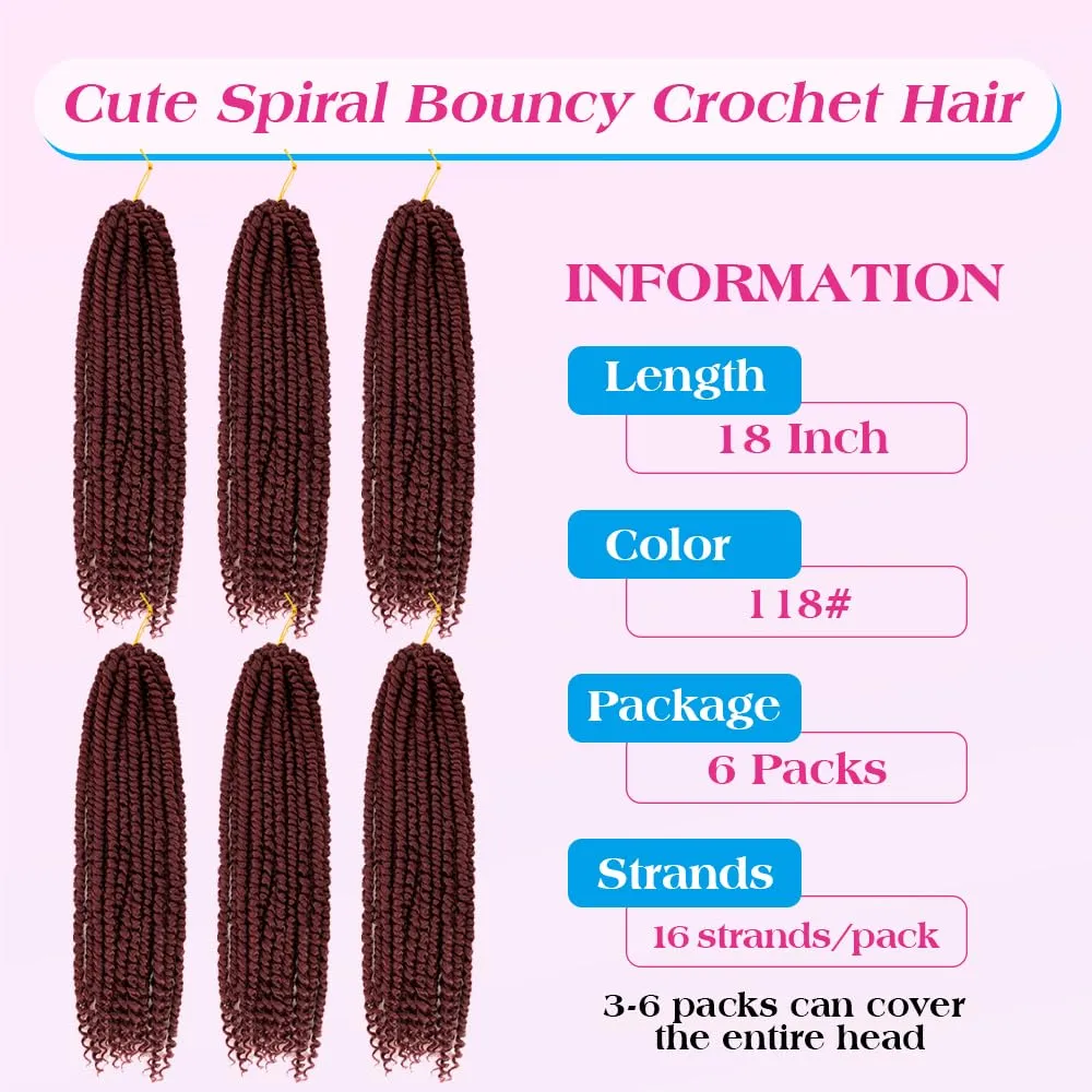 Passion Twist Crochet Hair 18inch 96 Stands Passion Twists Braiding Hair 6 Packs Synthetic Passion Twist Crochet Braids Hair Extensions (118# Reddish Brown, 18 Inch (Pack of 6))