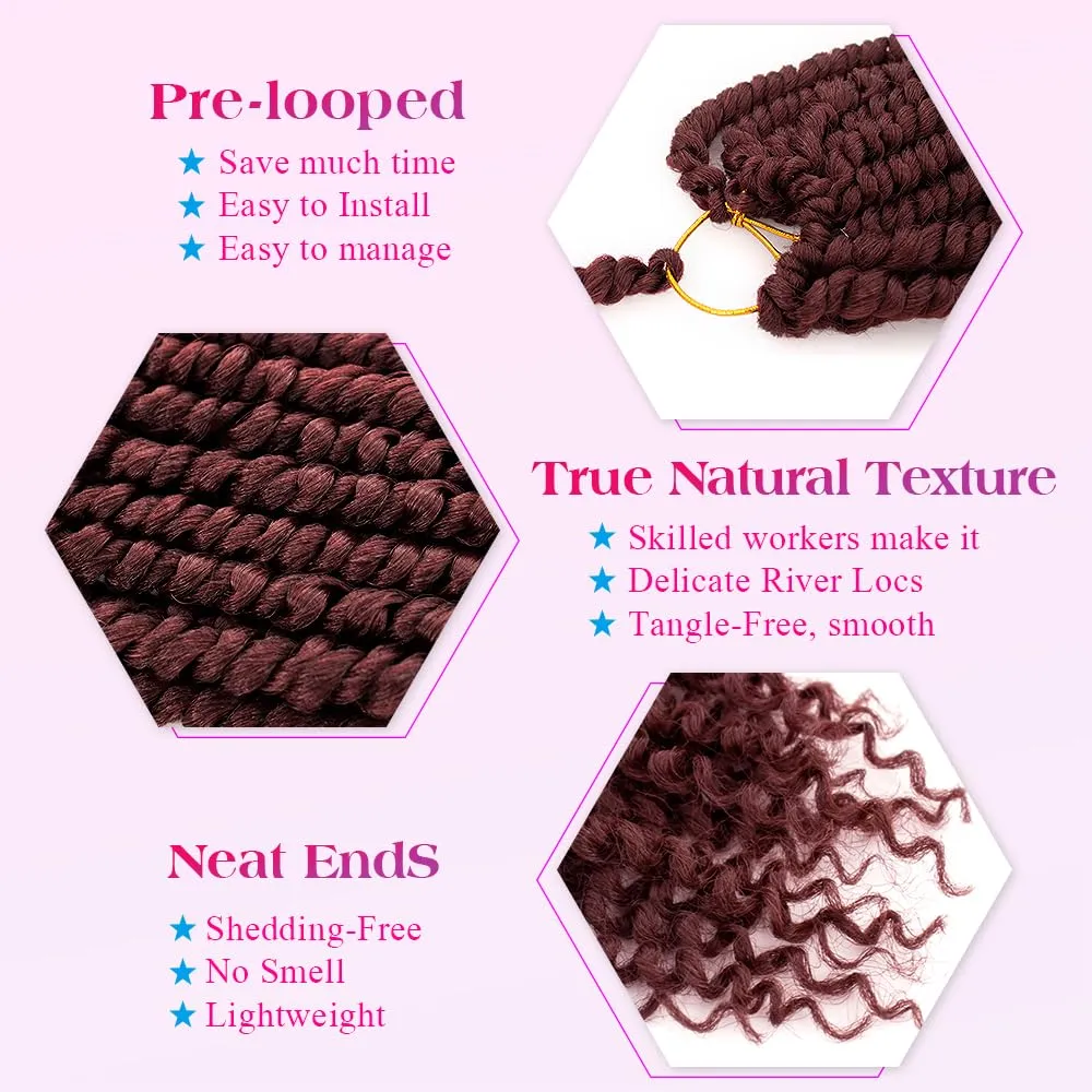 Passion Twist Crochet Hair 18inch 96 Stands Passion Twists Braiding Hair 6 Packs Synthetic Passion Twist Crochet Braids Hair Extensions (118# Reddish Brown, 18 Inch (Pack of 6))