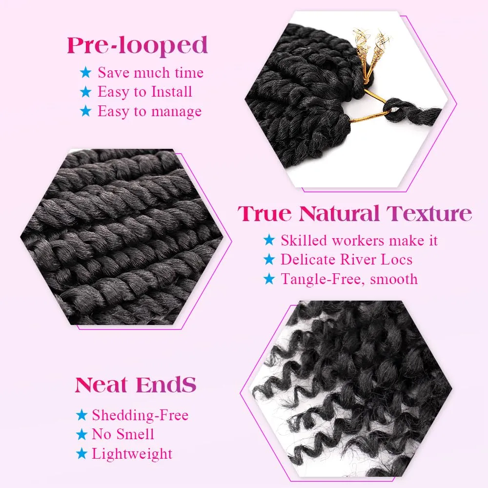 Passion Twist Crochet Hair 18inch 96 Stands Passion Twists Braiding Hair 6 Packs Synthetic Passion Twist Crochet Braids Hair Extensions (1#BLACK Hair, 18 Inch (Pack of 6))