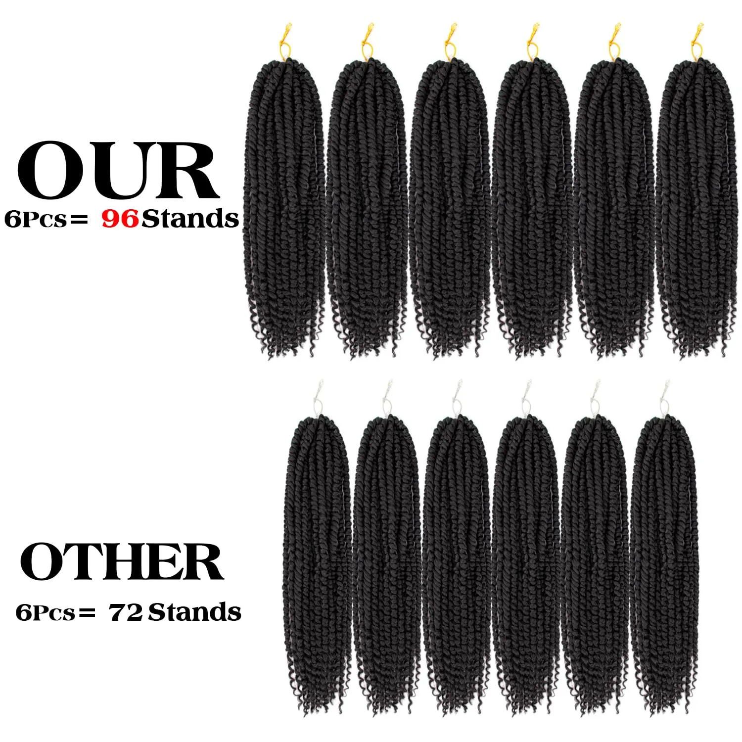 Passion Twist Crochet Hair 18inch 96 Stands Passion Twists Braiding Hair 6 Packs Synthetic Passion Twist Crochet Braids Hair Extensions (1#BLACK Hair, 18 Inch (Pack of 6))