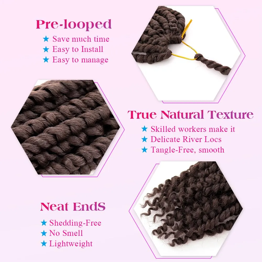 Passion Twist Crochet Hair 18inch 96 Stands Passion Twists Braiding Hair 6 Packs Synthetic Passion Twist Crochet Braids Hair Extensions (2#Dark Brown Hair, 18 Inch (Pack of 6))