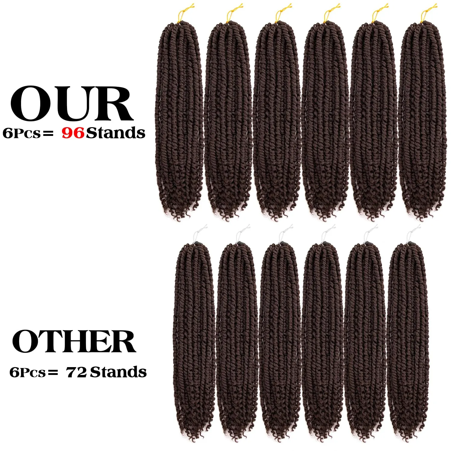 Passion Twist Crochet Hair 18inch 96 Stands Passion Twists Braiding Hair 6 Packs Synthetic Passion Twist Crochet Braids Hair Extensions (2#Dark Brown Hair, 18 Inch (Pack of 6))