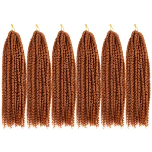 Passion Twist Crochet Hair 18inch 96 Stands Passion Twists Braiding Hair 6 Packs Synthetic Passion Twist Crochet Braids Hair Extensions (30# Medium Auburn, 18 Inch (Pack of 6))
