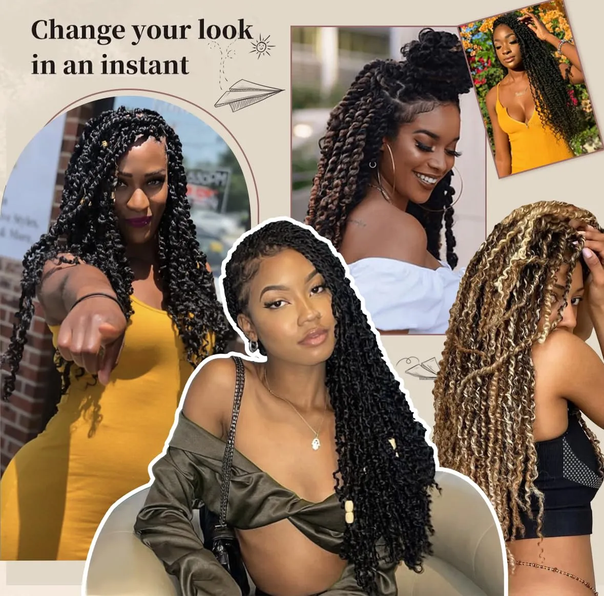 Passion Twist Crochet Hair 18inch 96 Stands Passion Twists Braiding Hair 6 Packs Synthetic Passion Twist Crochet Braids Hair Extensions (30# Medium Auburn, 18 Inch (Pack of 6))