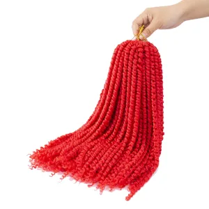 Passion Twist Crochet Hair 18inch 96 Stands Passion Twists Braiding Hair 6 Packs Synthetic Passion Twist Crochet Braids Hair Extensions (3100# Red hair, 18 Inch (Pack of 6))