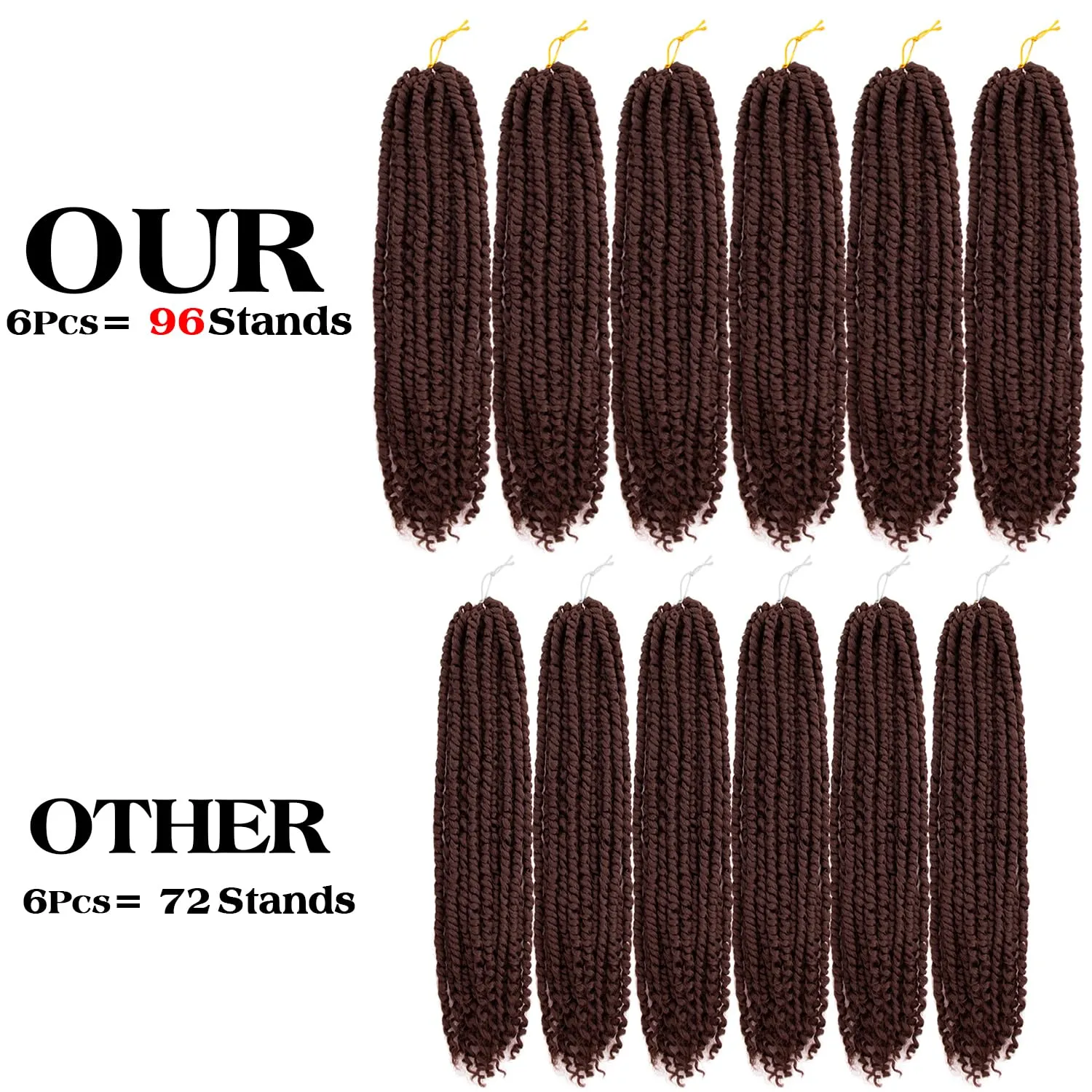 Passion Twist Crochet Hair 18inch 96 Stands Passion Twists Braiding Hair 6 Packs Synthetic Passion Twist Crochet Braids Hair Extensions (4#Medium Dark Brown, 18 Inch (Pack of 6))