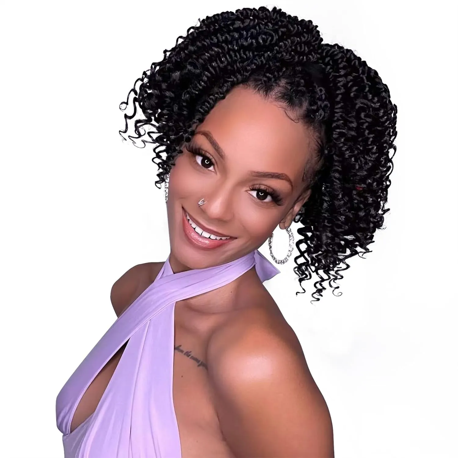 Passion Twist Crochet Hair,Passion Twist Hair 12 Inch,8 Packs Pre-twist Passion Twist Hair,Short Passion Twist Crochet Braids,Pre Looped Crochet Hair For Black Women(1B)