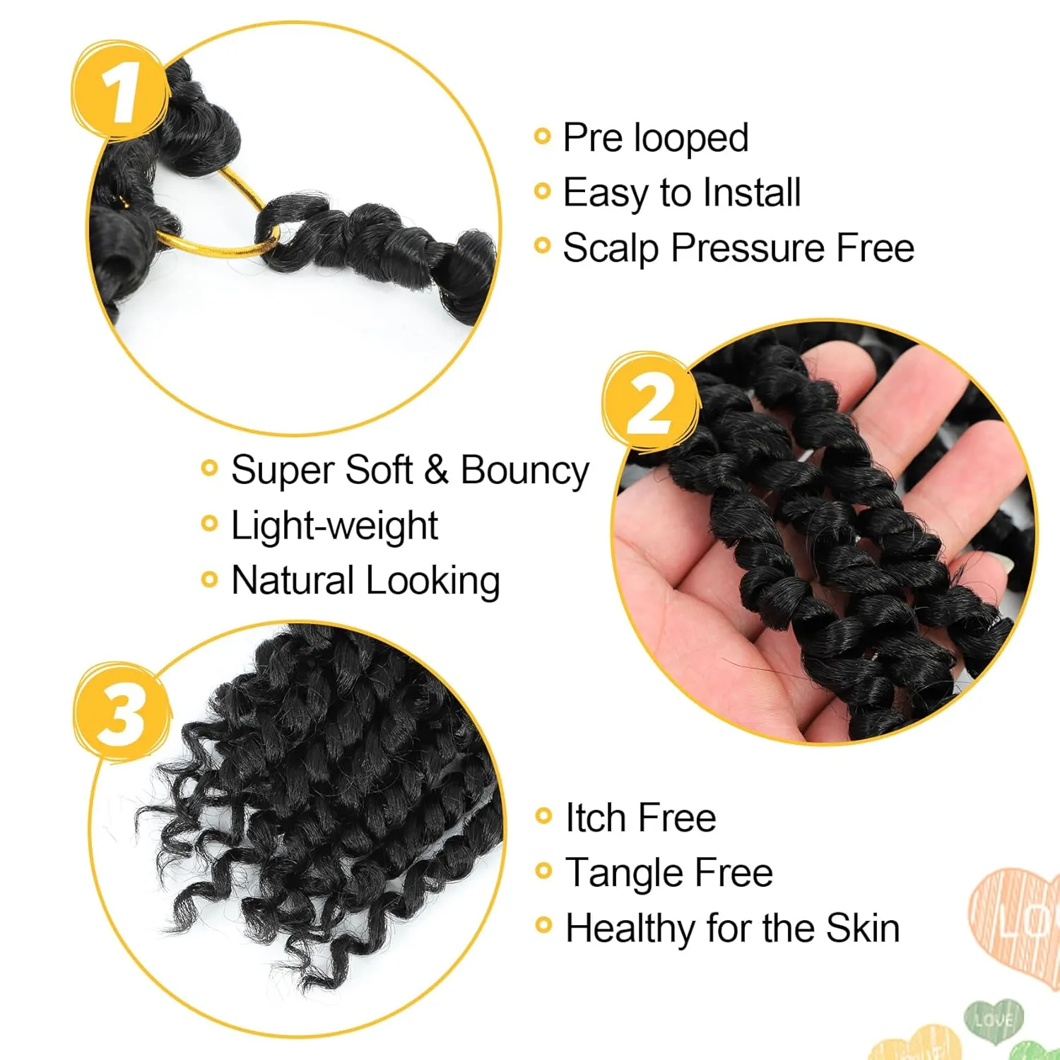 Passion Twist Hair 10 Inch 8 Packs, Pre Twisted Passion Twist Crochet Hair For Black Women, Pre Looped Passion Twist Curly Crochet Hair, Short Crochet Passion Twist Hair (10 Inch (Pack of 8), 1B#)